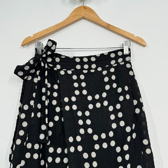 Anthropologie Eva Franco Palazzo Pants Black White Polka Dot Work Boho Size 4 - Picture 6 of 16